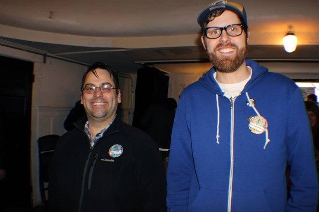 Self-publishers Greg Means (l) and Alec Longstreth (r) at the 2013 Short Run Small Press Fest