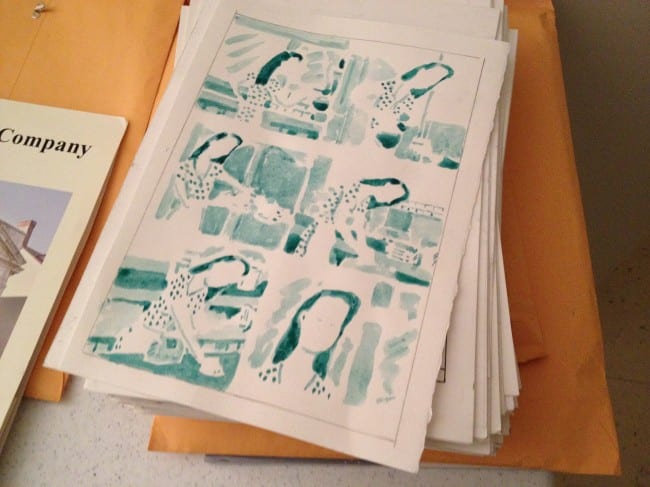 A pile of tone pages from the forthcoming second volume of "Over Easy."