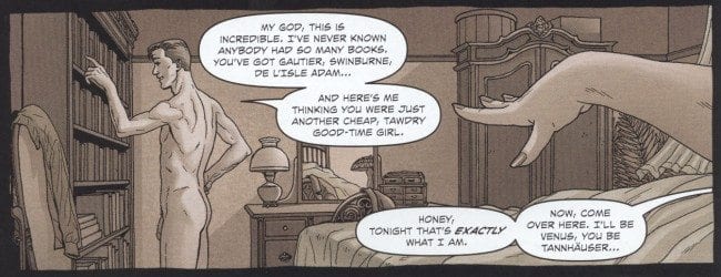 PROVIDENCE #1: A sepia-toned flashback to a happier time in Black's affair with Lillian. 