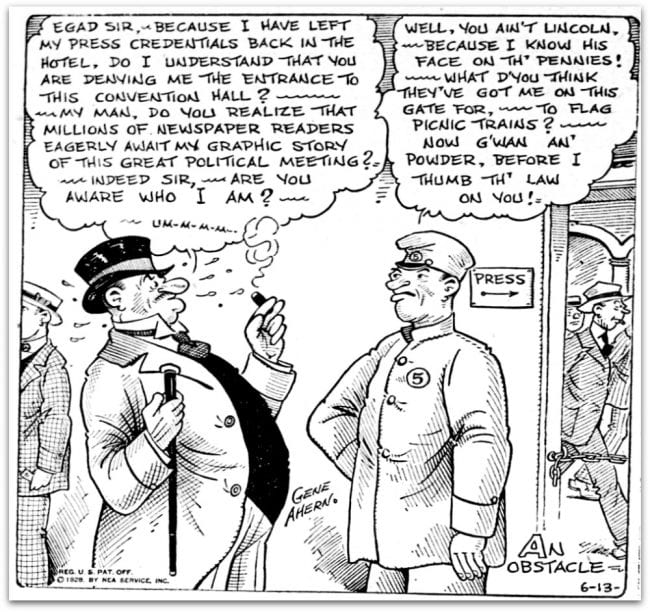 Gene Ahern cartoon republican convention 1928 