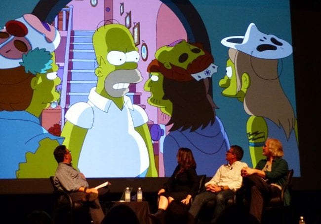 "Night of The Simpsons" was one of the festival's best-attended events. From left to right: Bill Adair, Caroline Omine, Jeff Westbrook and Stewart Burns. Photo credit: Scott Burns.