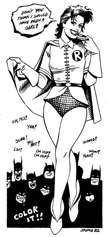 Illustration Jaime Hernandez drew and submitted to The Comics Journal