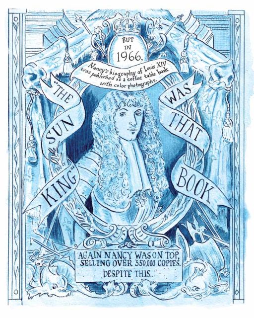 Ornate drawing of Louis XIV