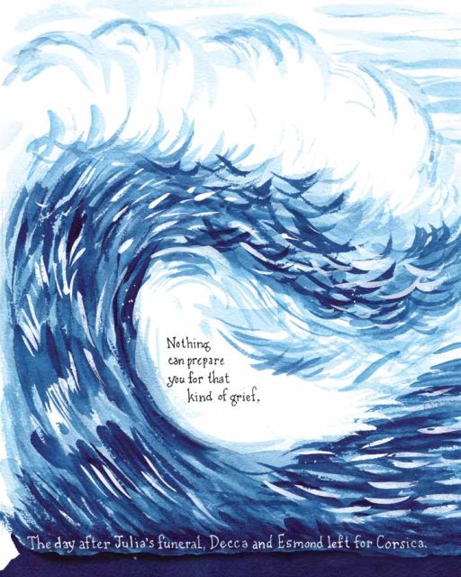 Giant wave with text "Nothing could prepare you for that kind of grief."