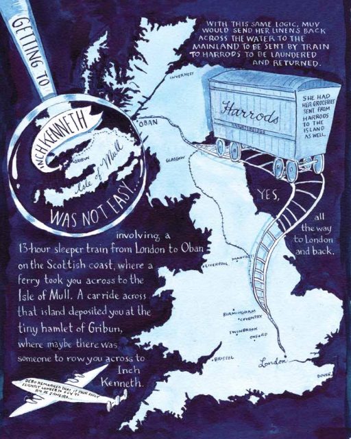 Map of the UK showing the long route by train to have laundry transported
