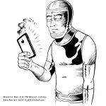 Art from Jeff's pitch to Marvel for a Machine Man book. Art by Jeff Nicholson.