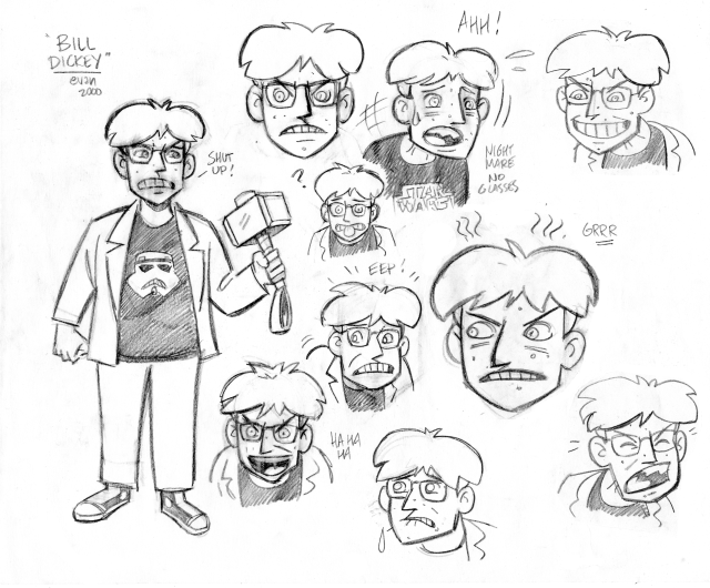 Some of Evan's character art for the Eltingville animated pilot. Art by Evan Dorkin.