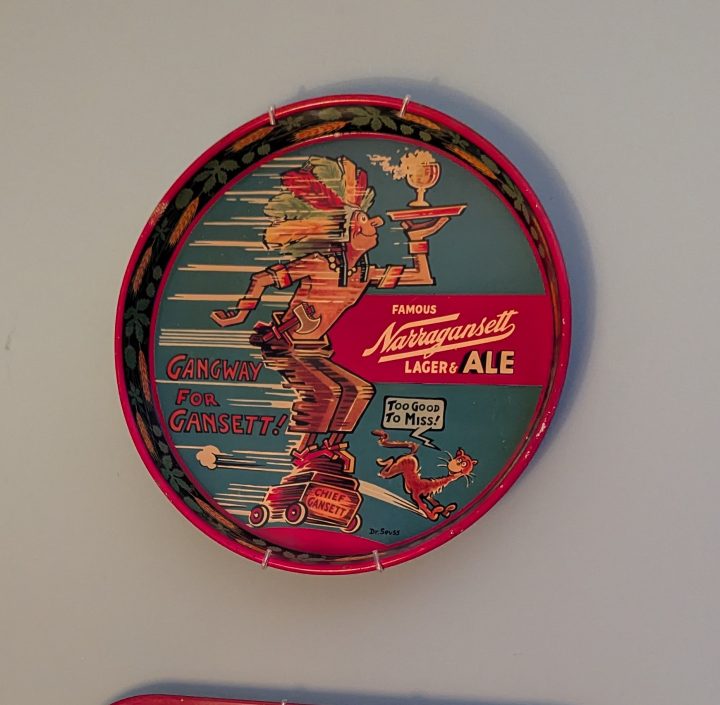 Warren's Dr. Seuss beer tray that has been all around the world.