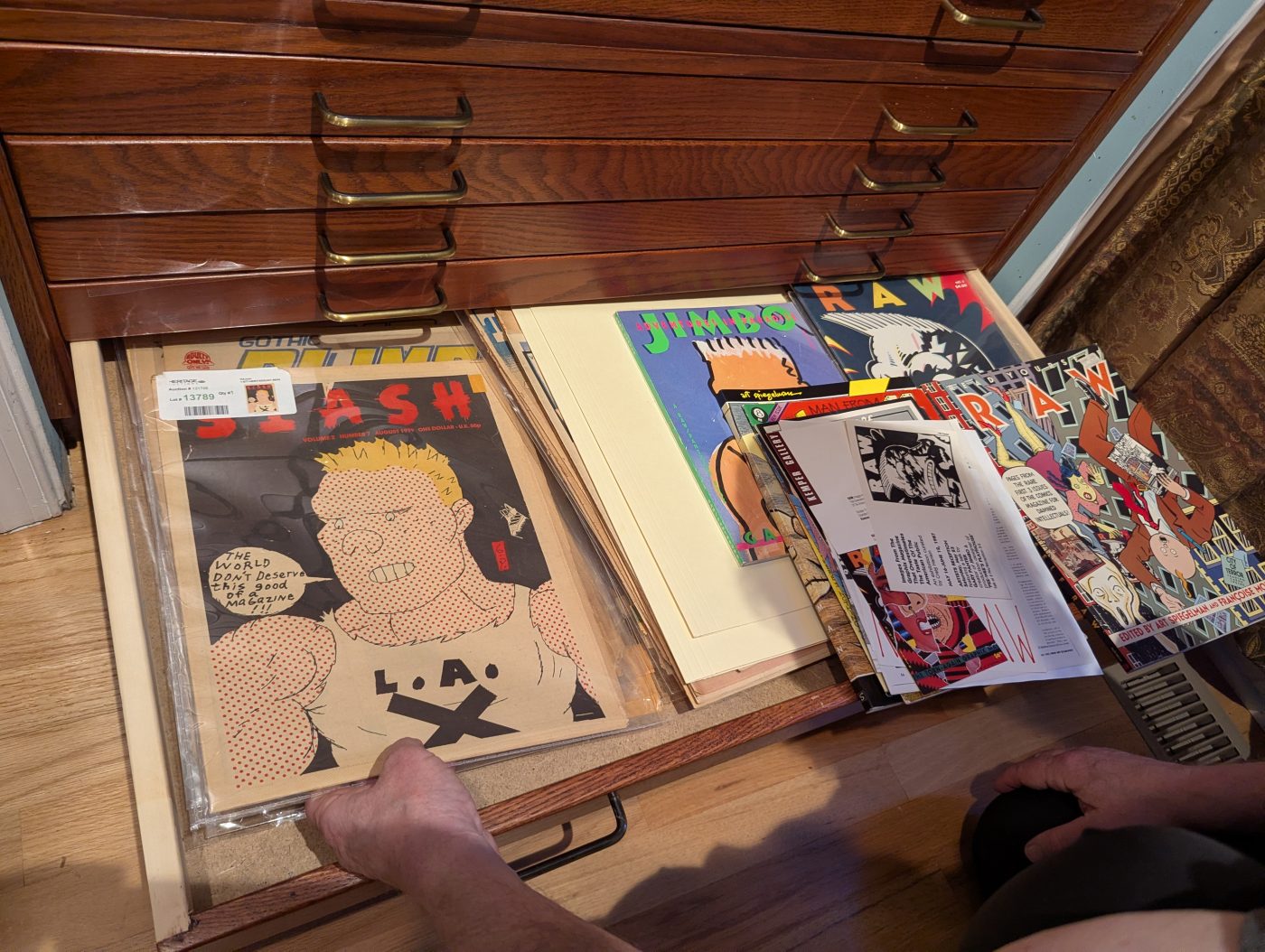 A drawer of Warren's collection from the RAW years