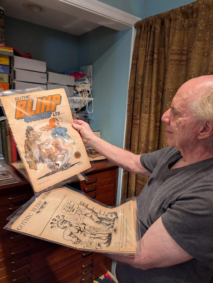 Warren shows off Gothic Blimp Works #2 with cover art by Robert Crumb