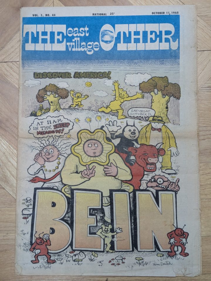 The East Village Other from October 1968, with cover art by Kim Deitch