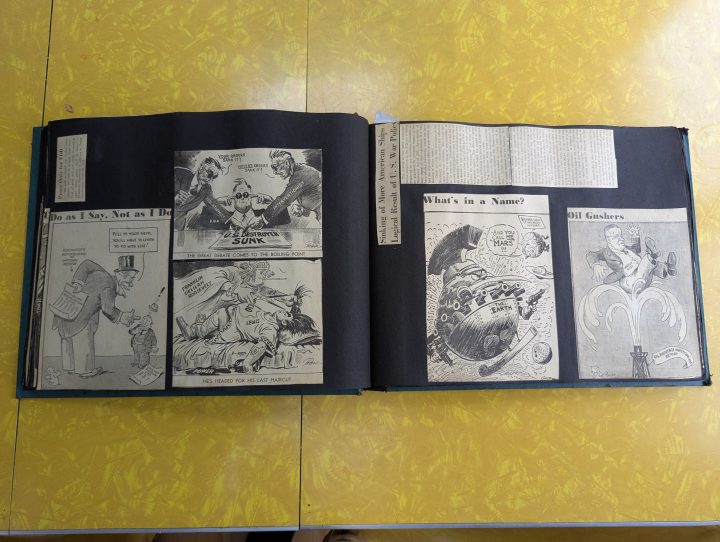 More clipped political cartoons from the war years