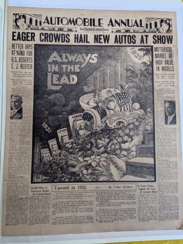 An extremely rare illustration by Windsor McKay from an issue of Automobile Annual, January 1932